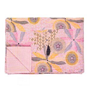 Taj Hotel Home Decor Kantha Cotton Throw | 1-Piece | Multicolor | 50"x70"